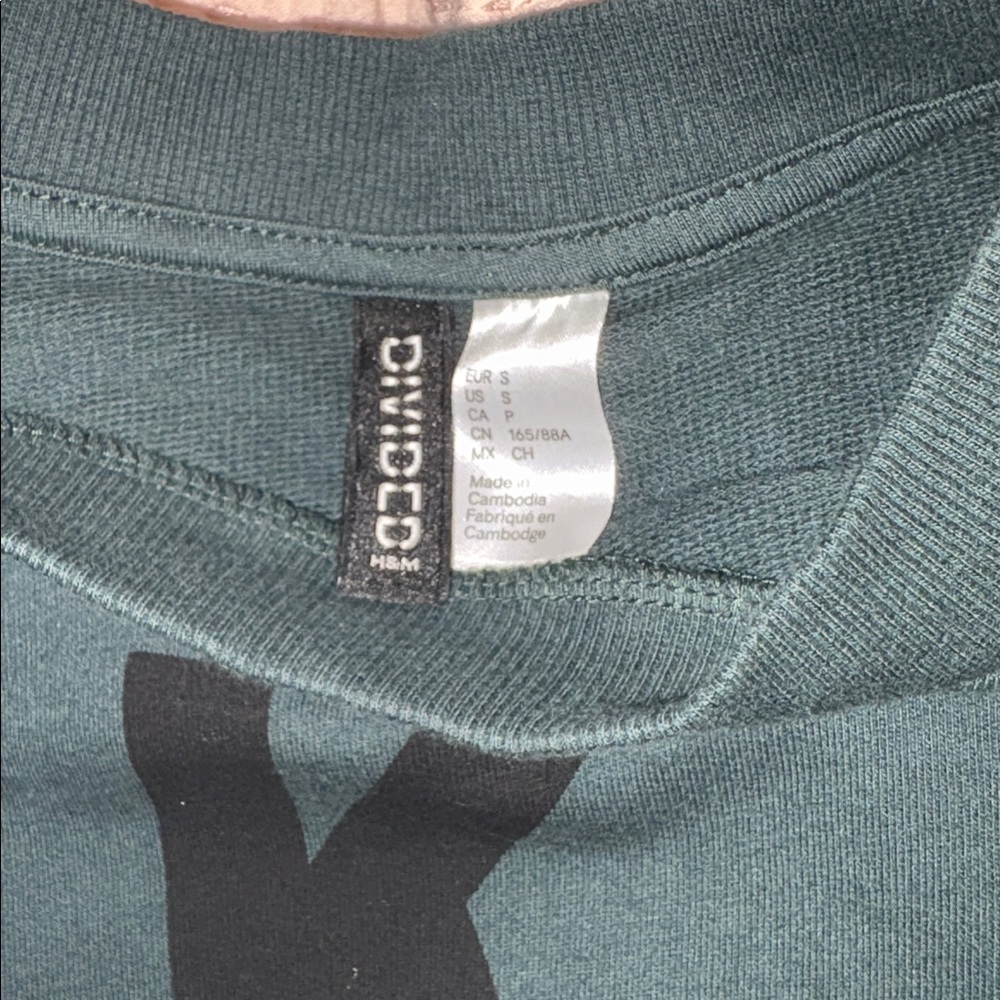 Divided Teal Graphic Top
